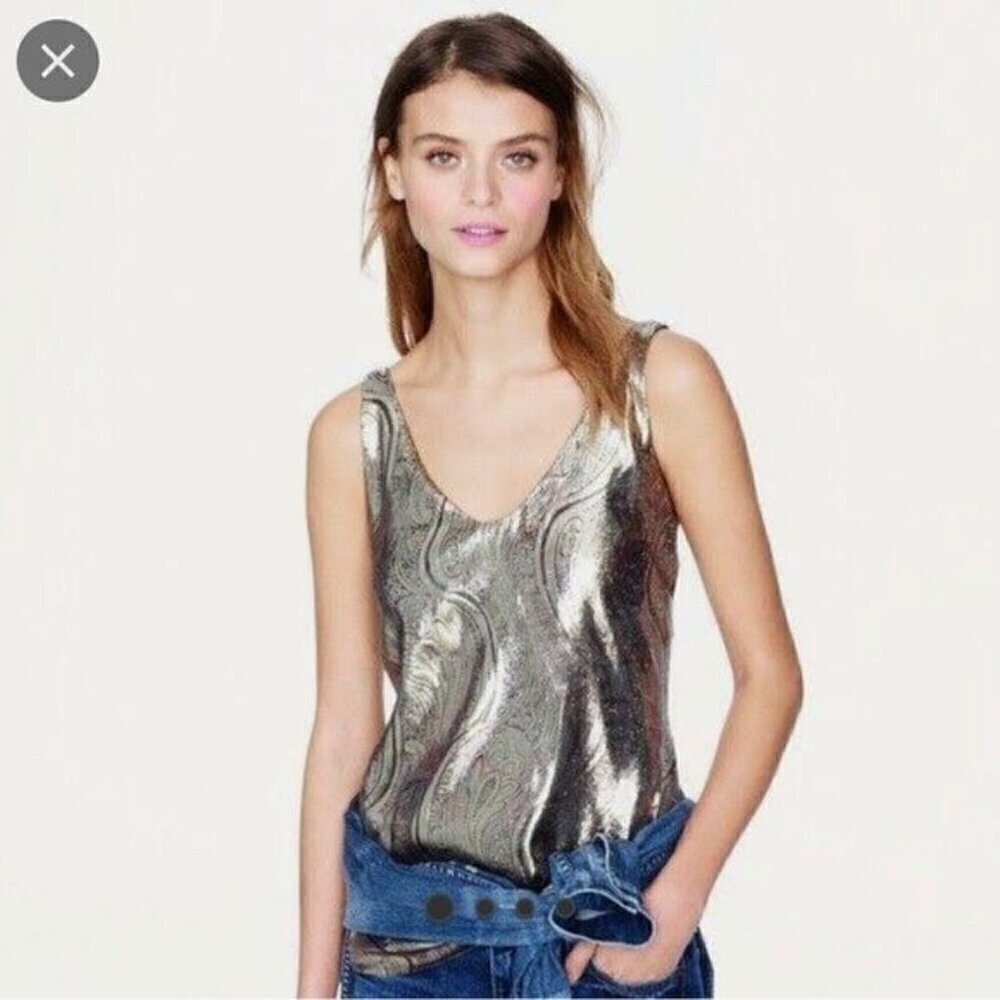 J Crew Cate metallic paisley cami size 8